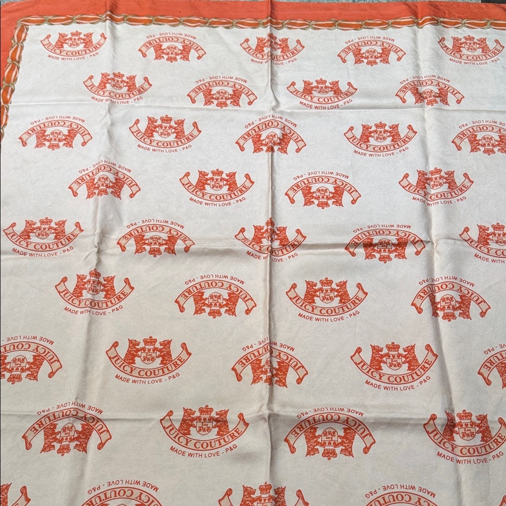 Juicy Couture Red and White Patterned Scarf